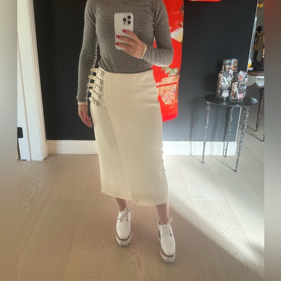 Alc a.l.c. Clint white buckle skirt midi size 0 - Picture 4 of 5